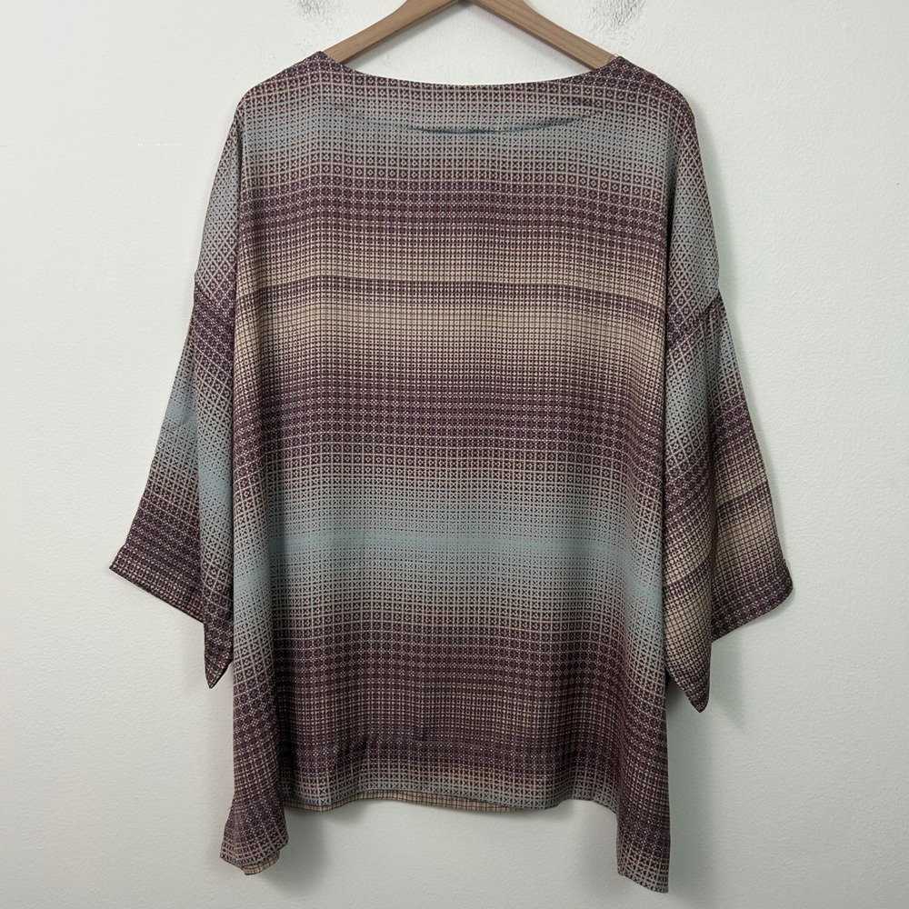 NEW Bryn Walker Resort Shirt Womens 2X New Geometric Print Oversized Boxy Top - Picture 2 of 10